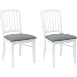 Fauteuils Et Chaises-vidaXL Chaises de salle à manger 2 pcs Blanc 50 x 52,5 x 91 cm Blanc et gris