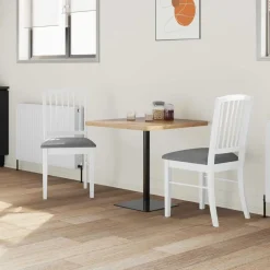 Fauteuils Et Chaises-vidaXL Chaises de salle à manger 2 pcs Blanc 50 x 52,5 x 91 cm Blanc et gris