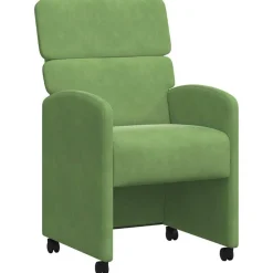 Fauteuils Et Chaises-vidaXL Chaises de Salle à Manger avec Roues 2 pcs Velours Vert clair