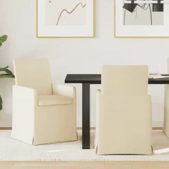 vidaXL Chaises de salle à manger 2 pcs Crème 57 x 67 x 95 cm tissu