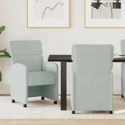 vidaXL Chaises de Salle à Manger avec Roues 2 pcs Velours