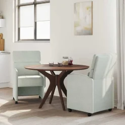 vidaXL Chaises de Salle à Manger avec Roues 2 pcs Velours