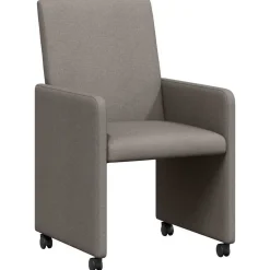 Fauteuils Et Chaises-vidaXL Chaises de Salle à Manger avec Roues 2 pcs tissu Taupe