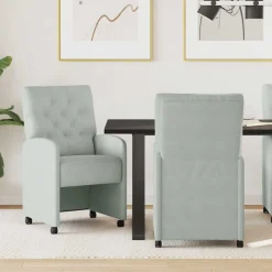 vidaXL Chaises de Salle à Manger avec Roues 2 pcs Velours