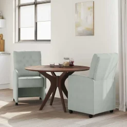 vidaXL Chaises de Salle à Manger avec Roues 2 pcs Velours