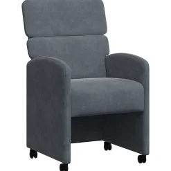 Fauteuils Et Chaises-vidaXL Chaises de Salle à Manger avec Roues 2 pcs Velours Gris foncé