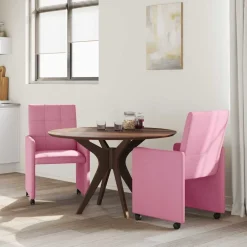 vidaXL Chaises de Salle à Manger avec Roues 2 pcs 58 x 65 x 94 cm