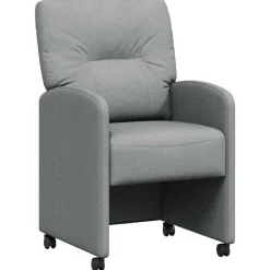 vidaXL Chaises de Salle à Manger avec Roues 2 pcs tissu