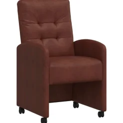 Fauteuils Et Chaises-vidaXL Chaises de Salle à Manger avec Roues 2 pcs Marron brillant