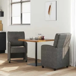 Fauteuils Et Chaises-vidaXL Chaises de Salle à Manger avec Roues 2 pcs 57 x 67 x 95 cm Noir