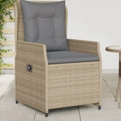 Mobilier De Jardin-vidaXL Chaises inclinables de jardin lot de 2 beige résine tressée beige et gris
