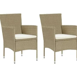 vidaXL Chaises manger de jardin lot de 2 Résine tressée