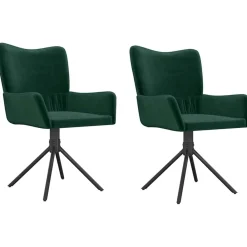 vidaXL Chaises pivotantes à manger lot de 2 Velours