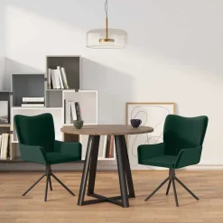 vidaXL Chaises pivotantes à manger lot de 2 Velours