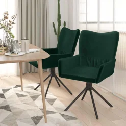vidaXL Chaises pivotantes à manger lot de 2 Velours