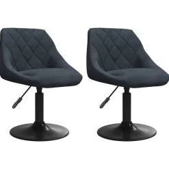 Fauteuils Et Chaises-vidaXL Chaises pivotantes à dîner lot de 2 Velours Gris foncé