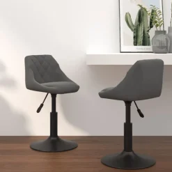 Fauteuils Et Chaises-vidaXL Chaises pivotantes à dîner lot de 2 Velours Gris foncé