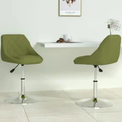 Fauteuils Et Chaises-vidaXL Chaises pivotantes à manger lot de 2 velours Vert clair