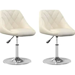 vidaXL Chaises pivotantes à manger lot de 2 Crème Velours
