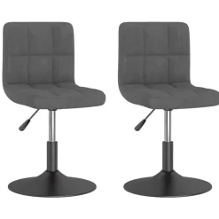 Fauteuils Et Chaises-vidaXL Chaises pivotantes à manger lot de 2 velours Gris foncé