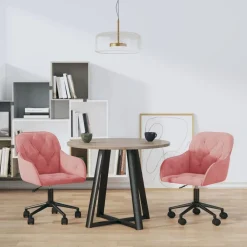 vidaXL Chaises pivotantes à manger lot de 2 Velours