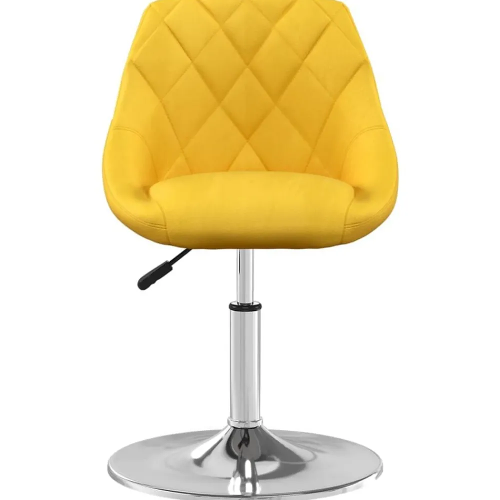Fauteuils Et Chaises-vidaXL Chaises pivotantes à manger lot de 4 velours jaune moutarde