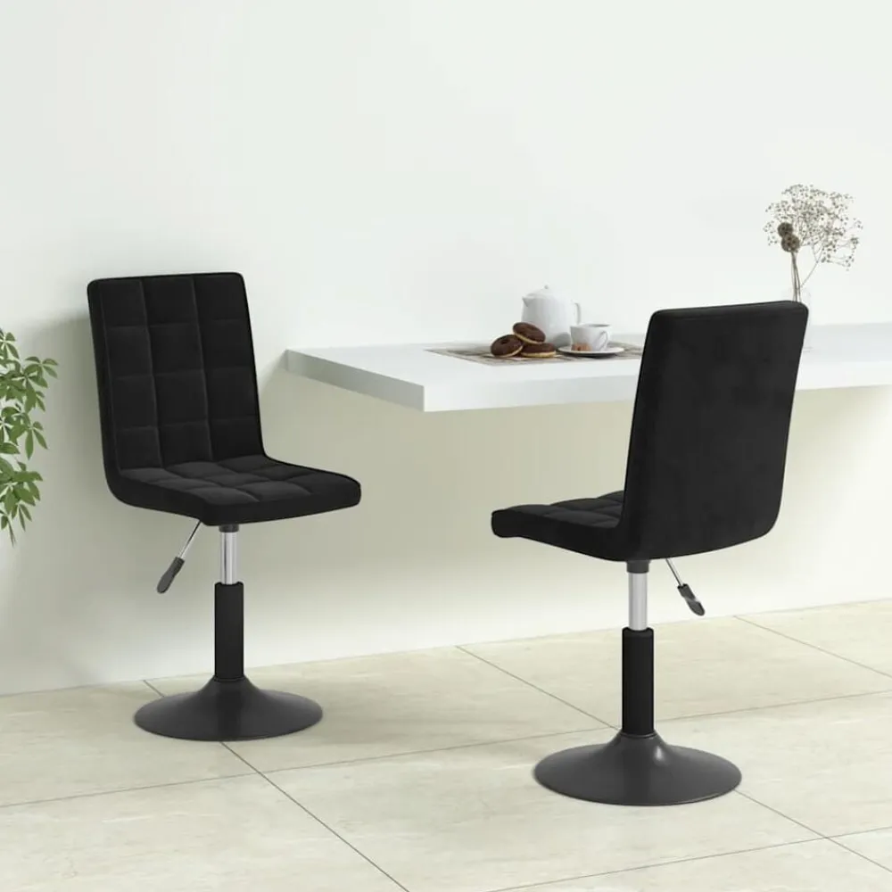 Fauteuils Et Chaises-vidaXL Chaises pivotantes à manger lot de 2 velours Noir