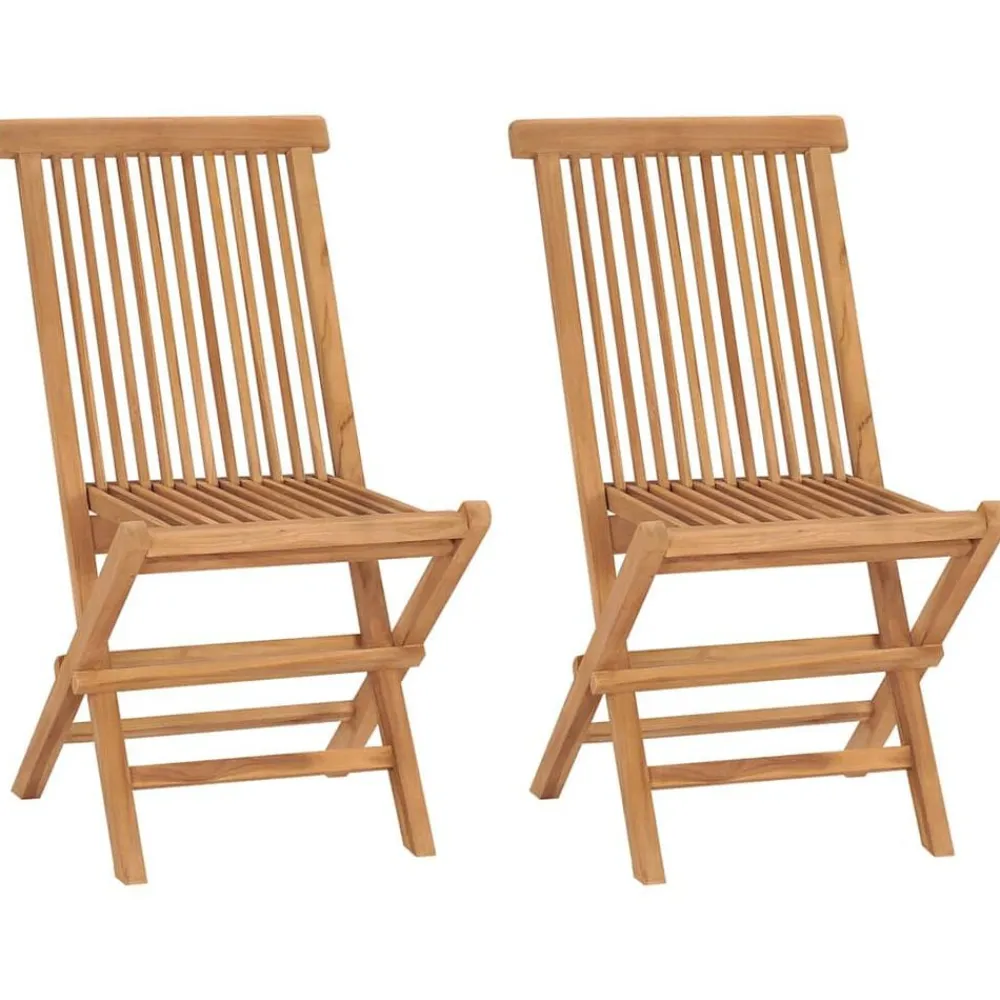 Mobilier De Jardin-vidaXL Chaises pliables de jardin lot de 2 Bois de teck solide