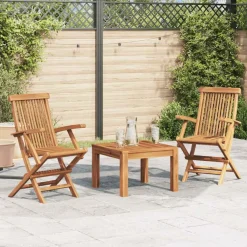 Mobilier De Jardin-vidaXL Chaises pliables de jardin lot de 2 Bois de teck solide