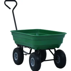 Outils-vidaXL Chariot à main de jardin 300 kg 75 L Vert