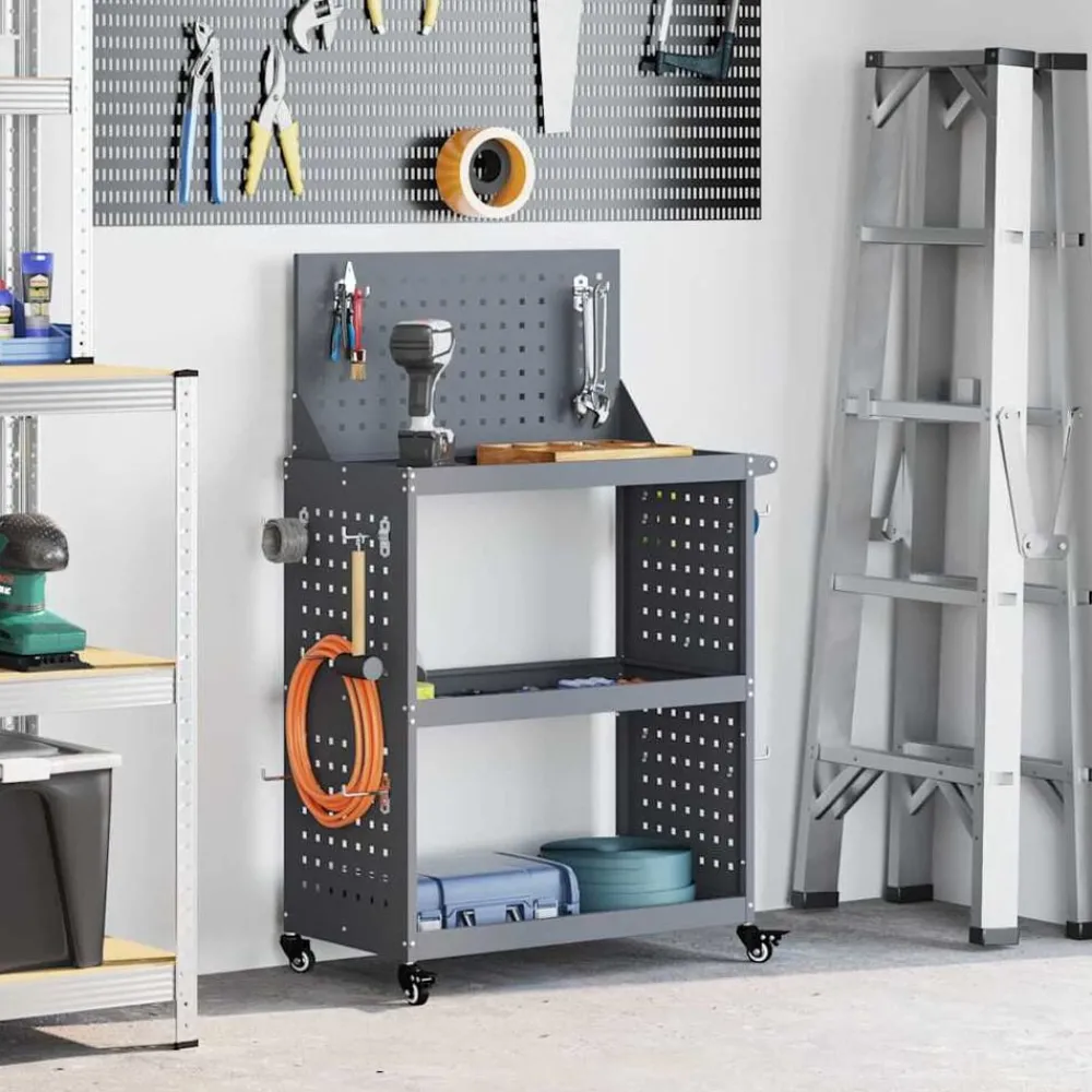 vidaXL Chariot à outils avec étagère 65 x 35 x 111 cm