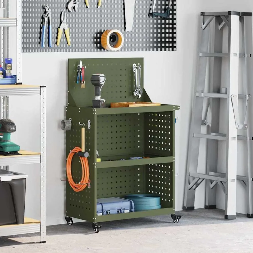 vidaXL Chariot à outils avec étagère 65 x 35 x 111 cm