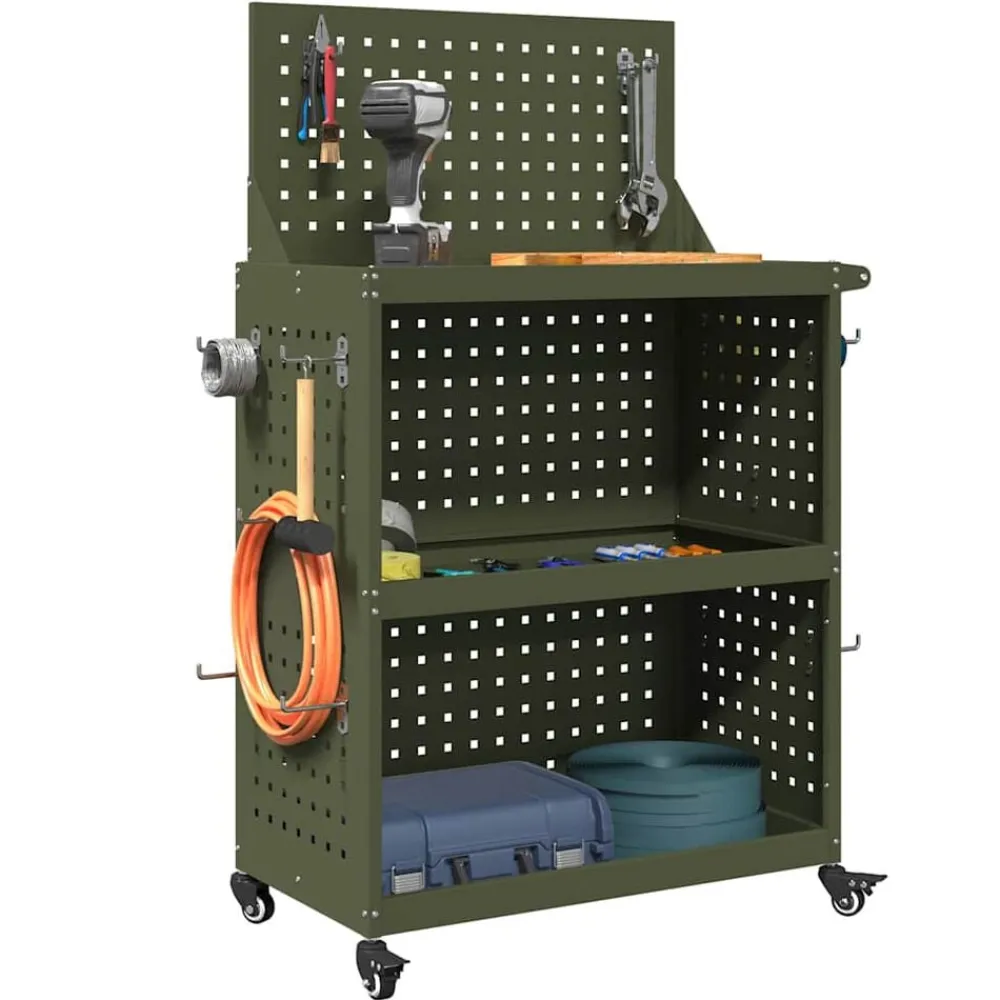 vidaXL Chariot à outils avec étagère 65 x 35 x 111 cm