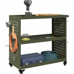 Accessoires De Quincaillerie-vidaXL Chariot à outils avec étagère 75 x 35 x 73 cm Vert olive