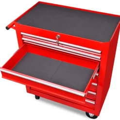 Outils-vidaXL Chariot à outils d'atelier avec 7 tiroirs Rouge