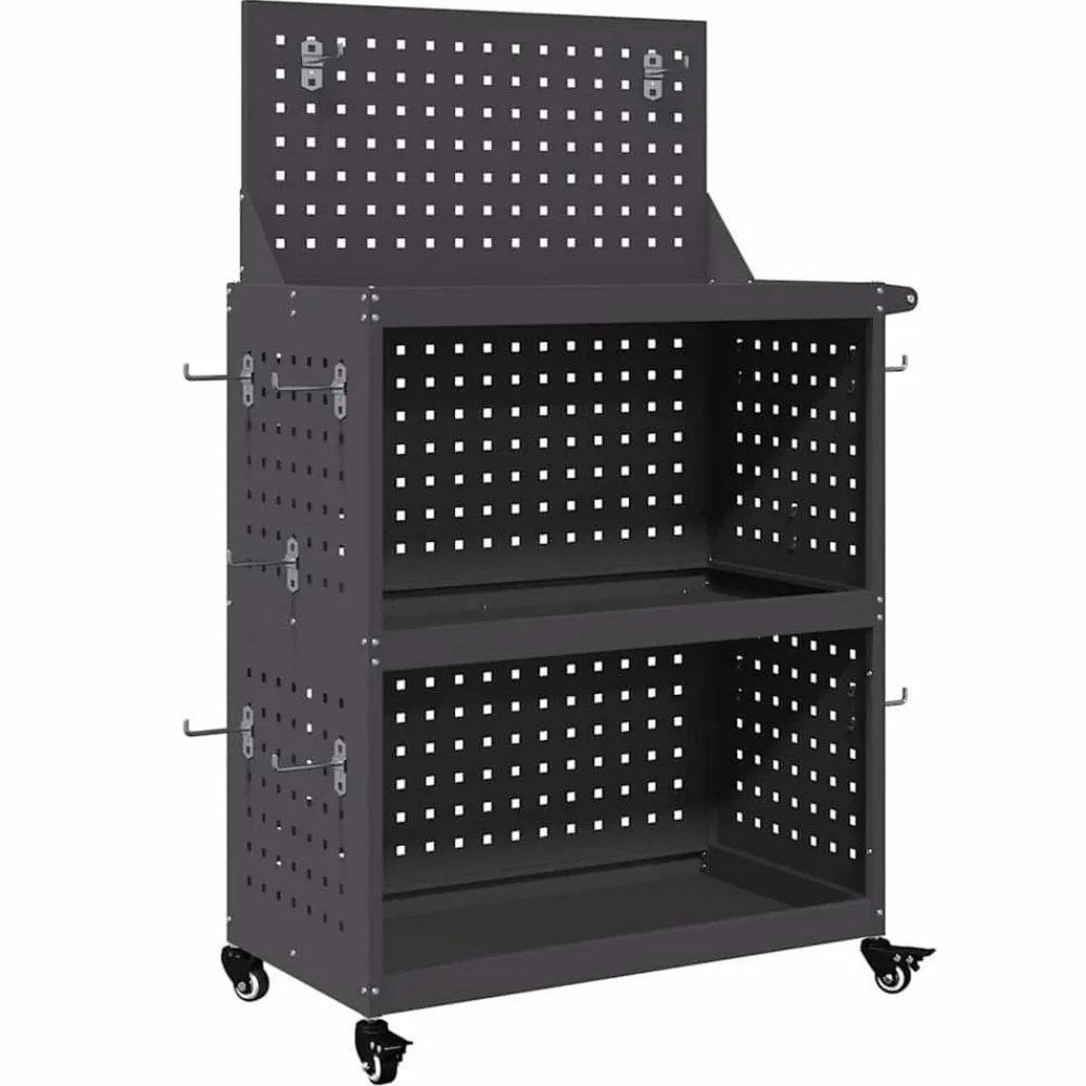 Accessoires De Quincaillerie-vidaXL Chariot à outils 65 x 35 x 111 cm Acier laminé à froid Noir