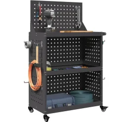 Accessoires De Quincaillerie-vidaXL Chariot à outils 65 x 35 x 111 cm Acier laminé à froid Noir