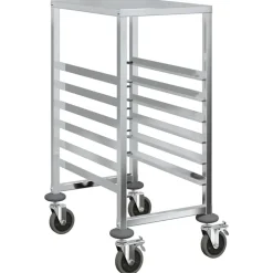 vidaXL Chariot à plateaux 6 bacs GN 39x55x87 cm acier inoxydable