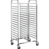 vidaXL Chariot à plateaux 32 bacs GN 75x55x162,5 cm acier inoxydable