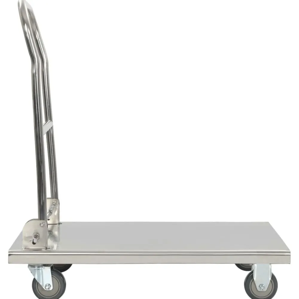 vidaXL Chariot à plateforme Argenté 82x53x86 cm Acier inoxydable