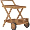 vidaXL Chariot à thé Bois de teck solide