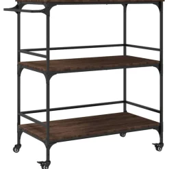 Chariots & Îlots-vidaXL Chariot cuisine chêne marron 100,5x50x105 cm bois d'ingénierie Ch&ecirc;ne marron