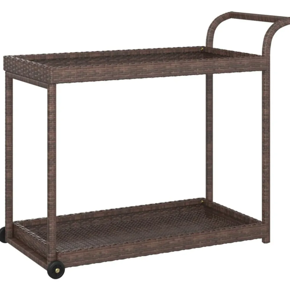 Chariots & Îlots-vidaXL Chariot de bar 100x45x83 cm Résine tressée Marron