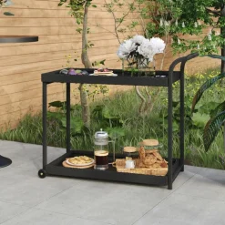 vidaXL Chariot de bar 100x45x83 cm Résine tressée