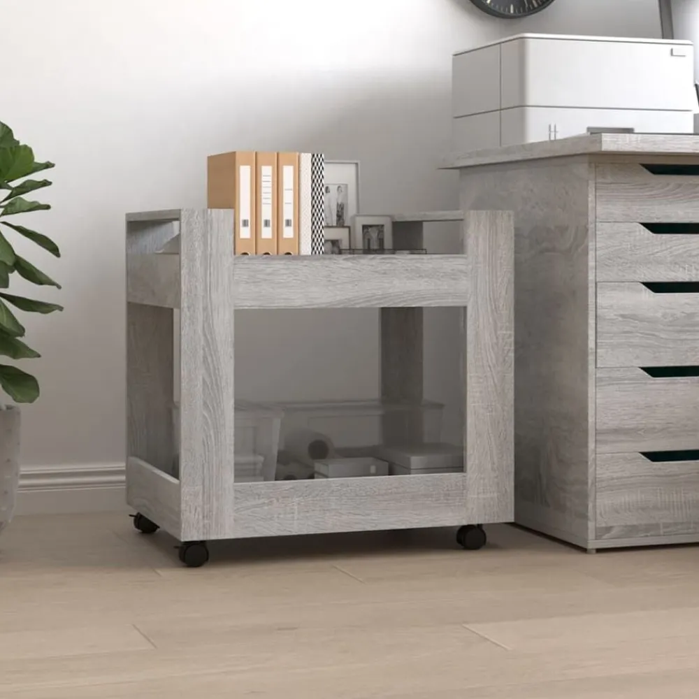 Chariots & Îlots-vidaXL Chariot de bureau 60x45x60 cm Bois d'ingénierie Sonoma gris