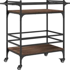vidaXL Chariot de cuisine chêne marron 82x40x78,5 cm bois d'ingénierie