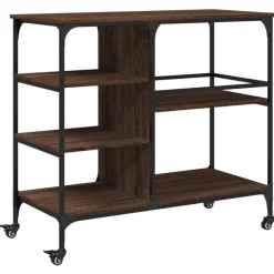 Chariots & Îlots-vidaXL Chariot de cuisine chêne marron 100x45x89,5cm bois d'ingénierie Ch&ecirc;ne marron