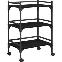 Chariots & Îlots-vidaXL Chariot de cuisine Chêne noir 50 x 35 x 75,5 cm Ch&ecirc;ne noir
