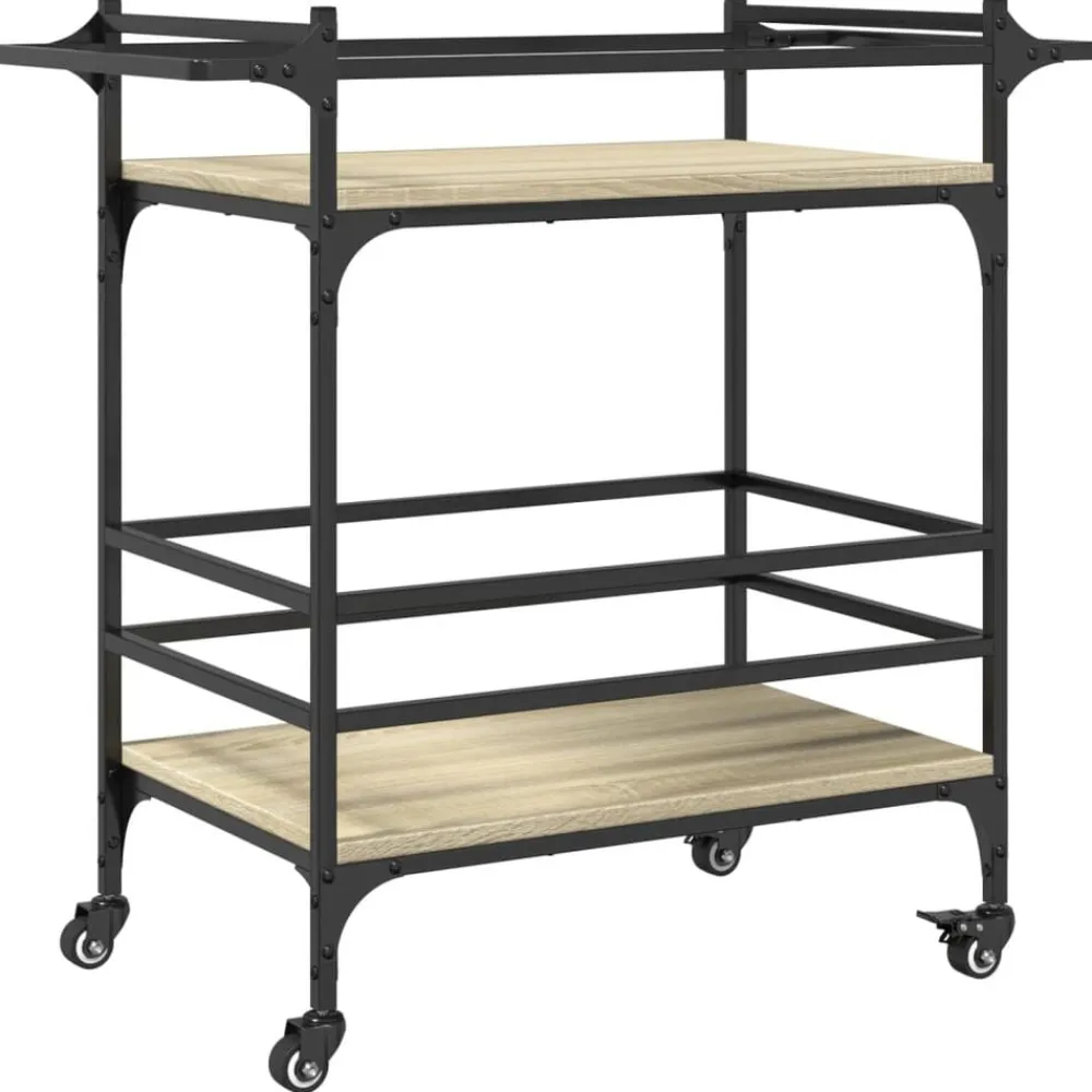 Chariots & Îlots-vidaXL Chariot de cuisine chêne sonoma 82x40x78,5 cm bois d'ingénierie Chêne sonoma