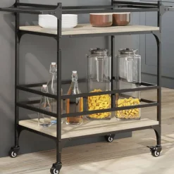 Chariots & Îlots-vidaXL Chariot de cuisine chêne sonoma 82x40x78,5 cm bois d'ingénierie Ch&ecirc;ne sonoma